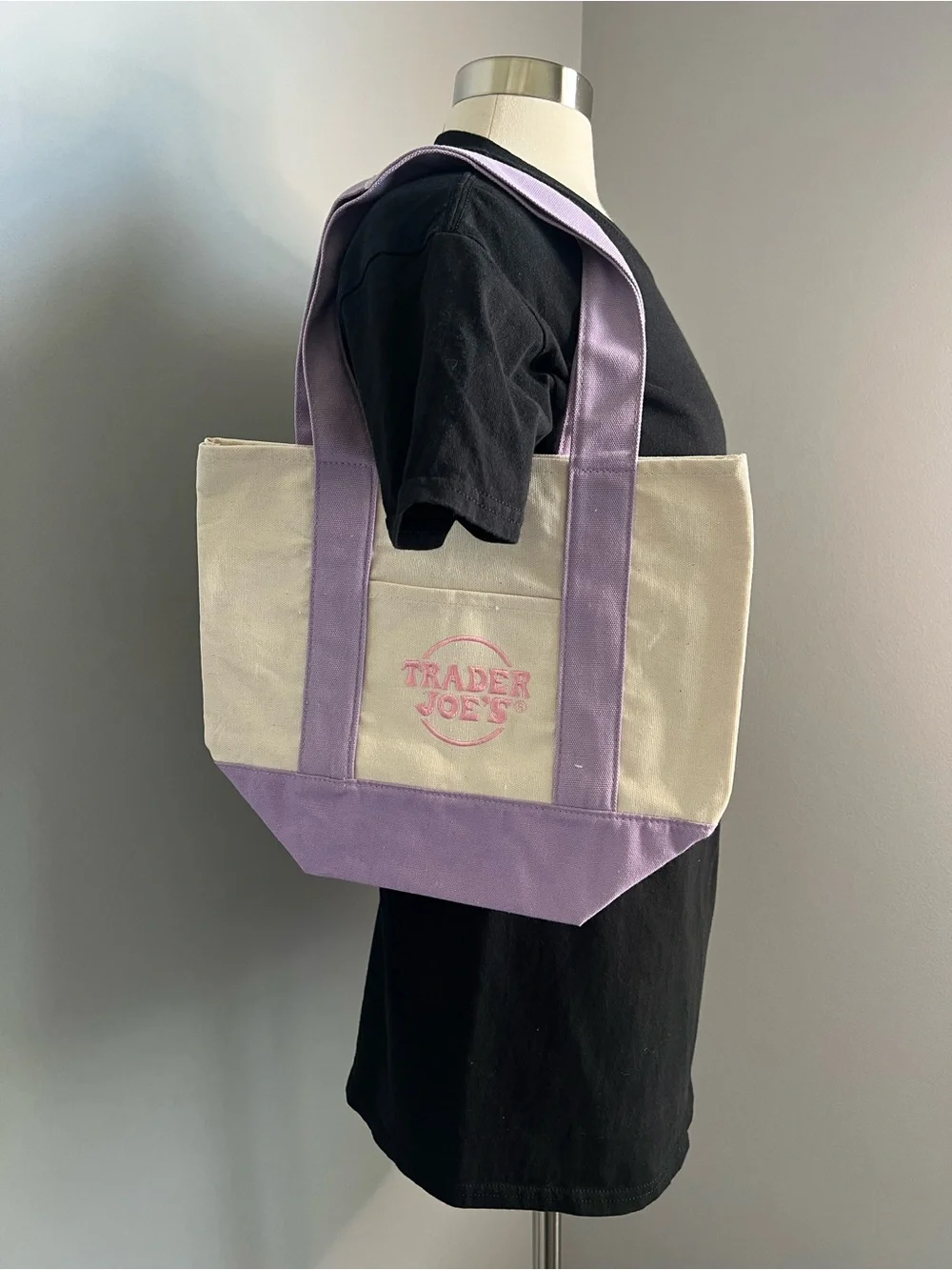 Trader Joe’s Mini Pastel Canvas Tote Bag Set Of 4 NWT Blue Green Pink Purple